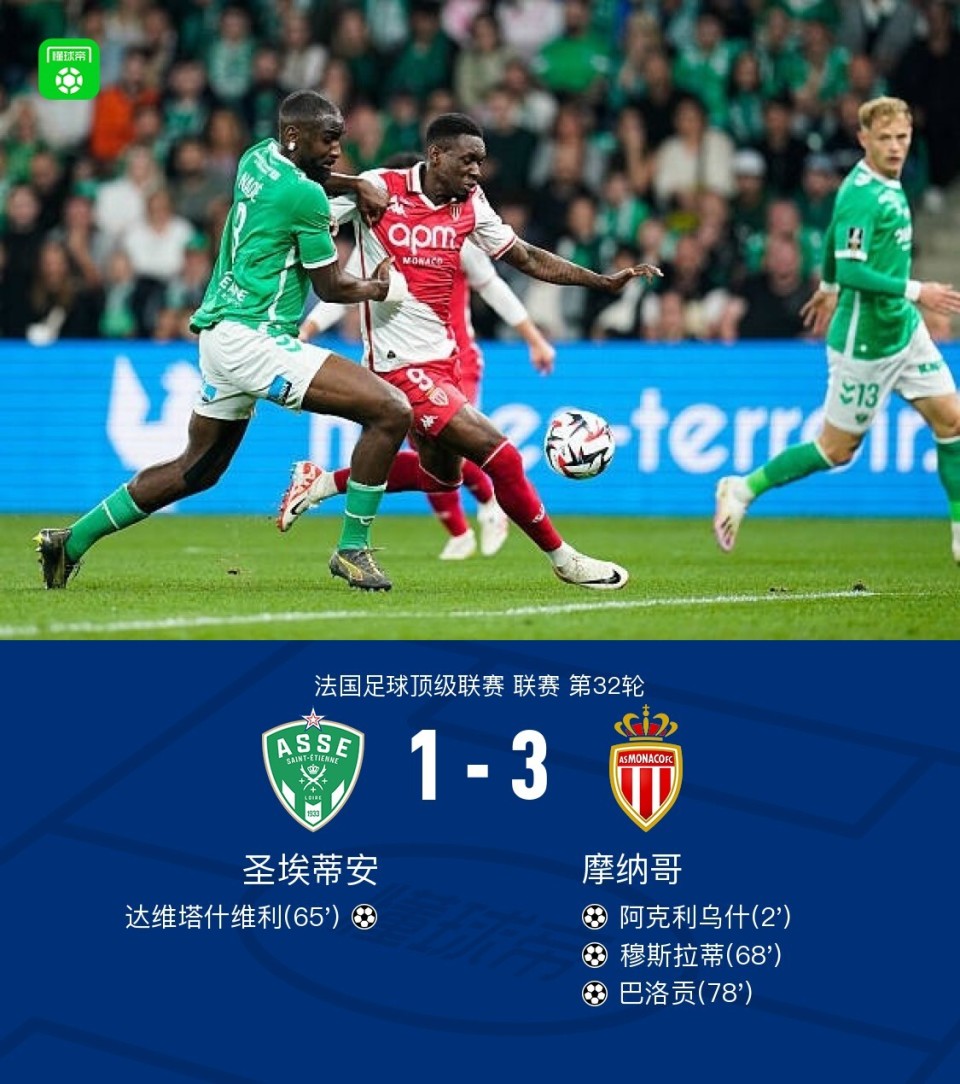 九游体育APP下载-圣艾蒂安与摩纳哥激战，胜负难分